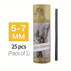 25pcs Willow Charcoal Sticks Natural Charcoal For Artists Beginners