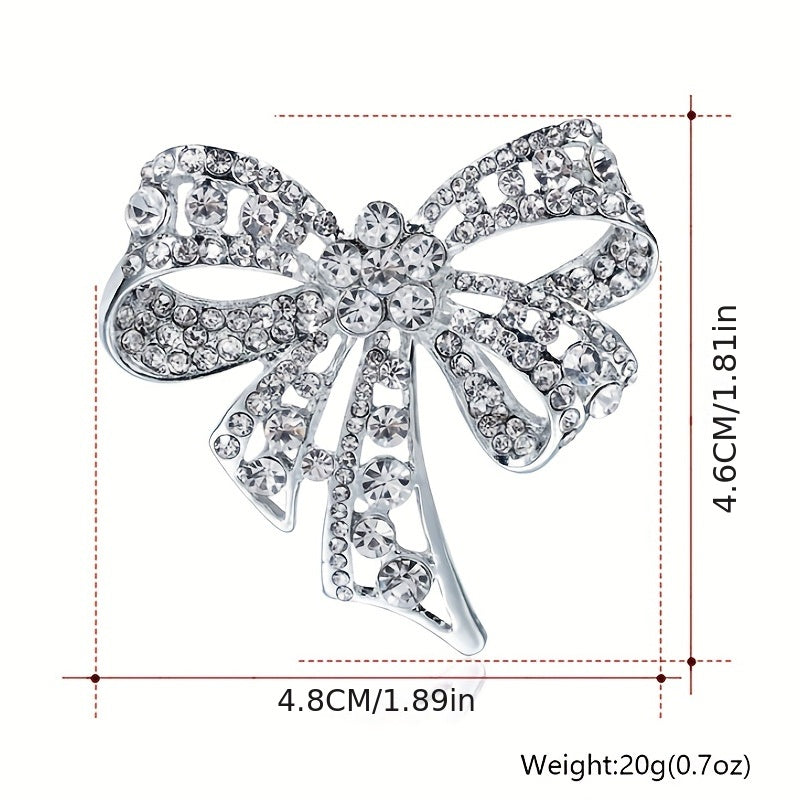 Men's Butterfly Bow Full Diamond Brooch