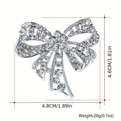 Men's Butterfly Bow Full Diamond Brooch