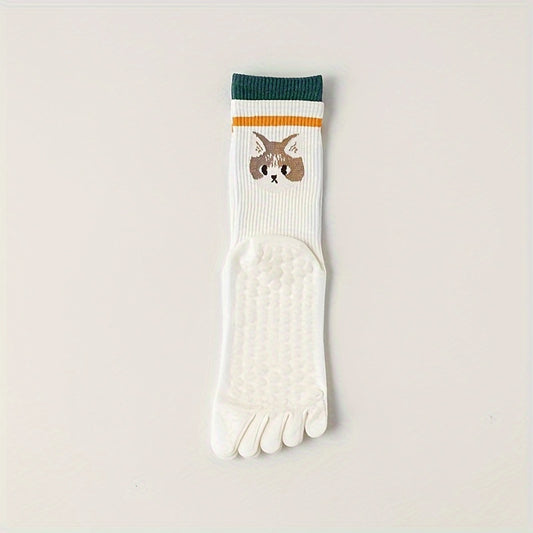 Cartoon Puppy Yoga Socks Five-toe Gripper Socks