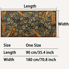 Boho Paisley Flower Print Scarf Satin Head Wrap Silky Shawl