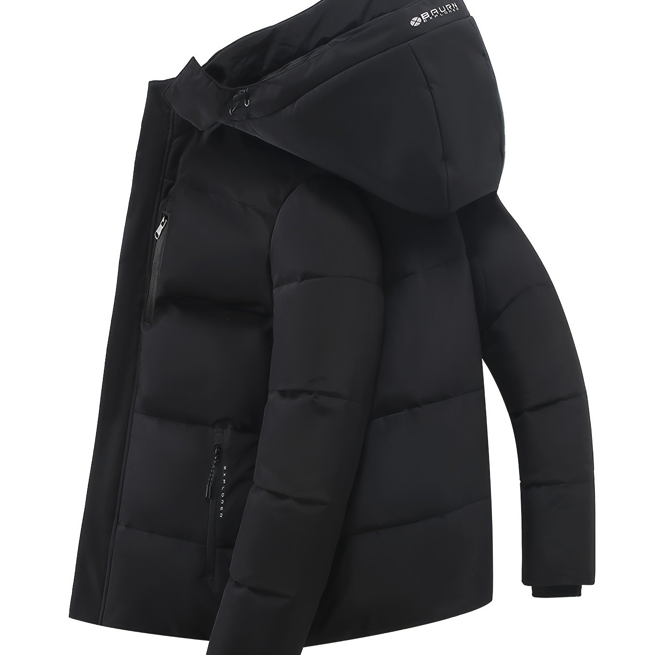 Men's Padded Hooded Coat Warm Windproof Jacket Winter