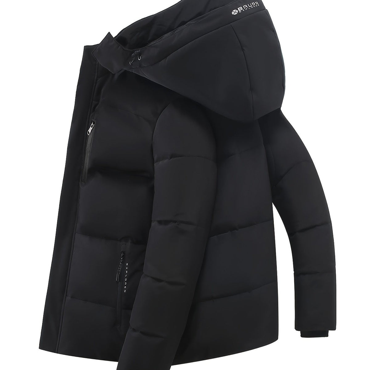 Men's Padded Hooded Coat Warm Windproof Jacket Winter