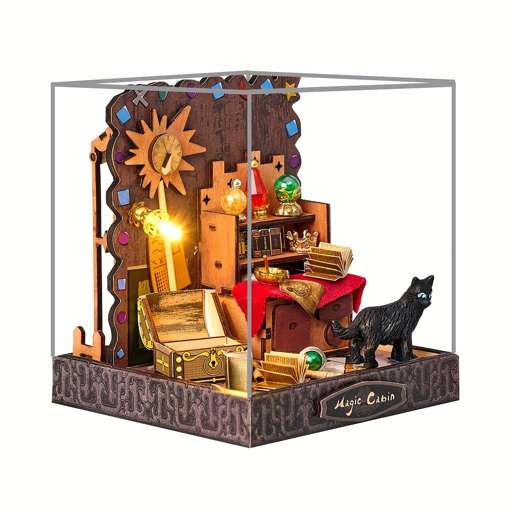DIY Assembly House Retro Home Decoration Birthday - No Glue