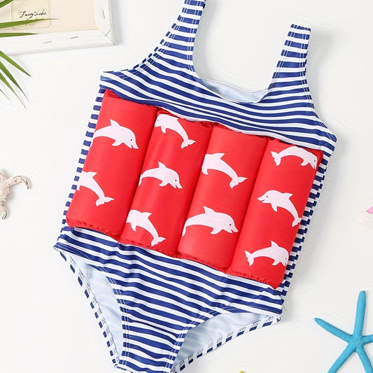 Kids Buoyancy Swimsuit Baby Cartoon Graphic Onesie