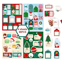 Christmas Gift Label Sticker 98pcs - Xmas Decoration Label Navidad