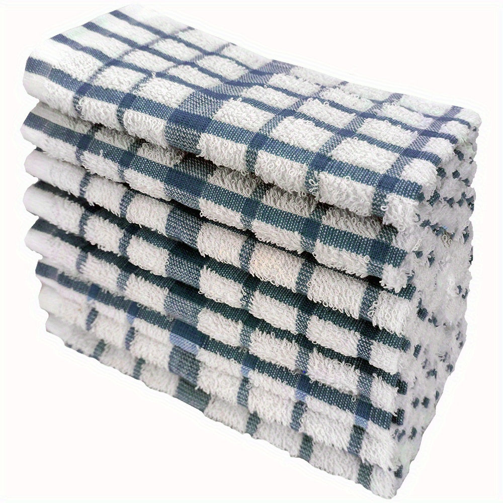 8pcs Plaid Dishcloths Soft Cleaning Rag Reusable Lightweight Absorbent