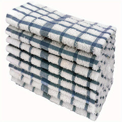 8pcs Plaid Dishcloths Soft Cleaning Rag Reusable Lightweight Absorbent