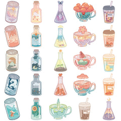 50pcs Cute Star Bottle Stickers - Waterproof & Durable
