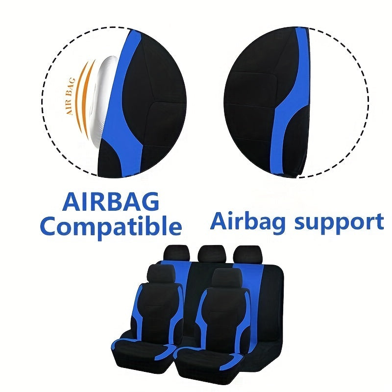 9pcs All Purpose Car Seat Cover Mesh Cloth Car Interior Five Seat Cover