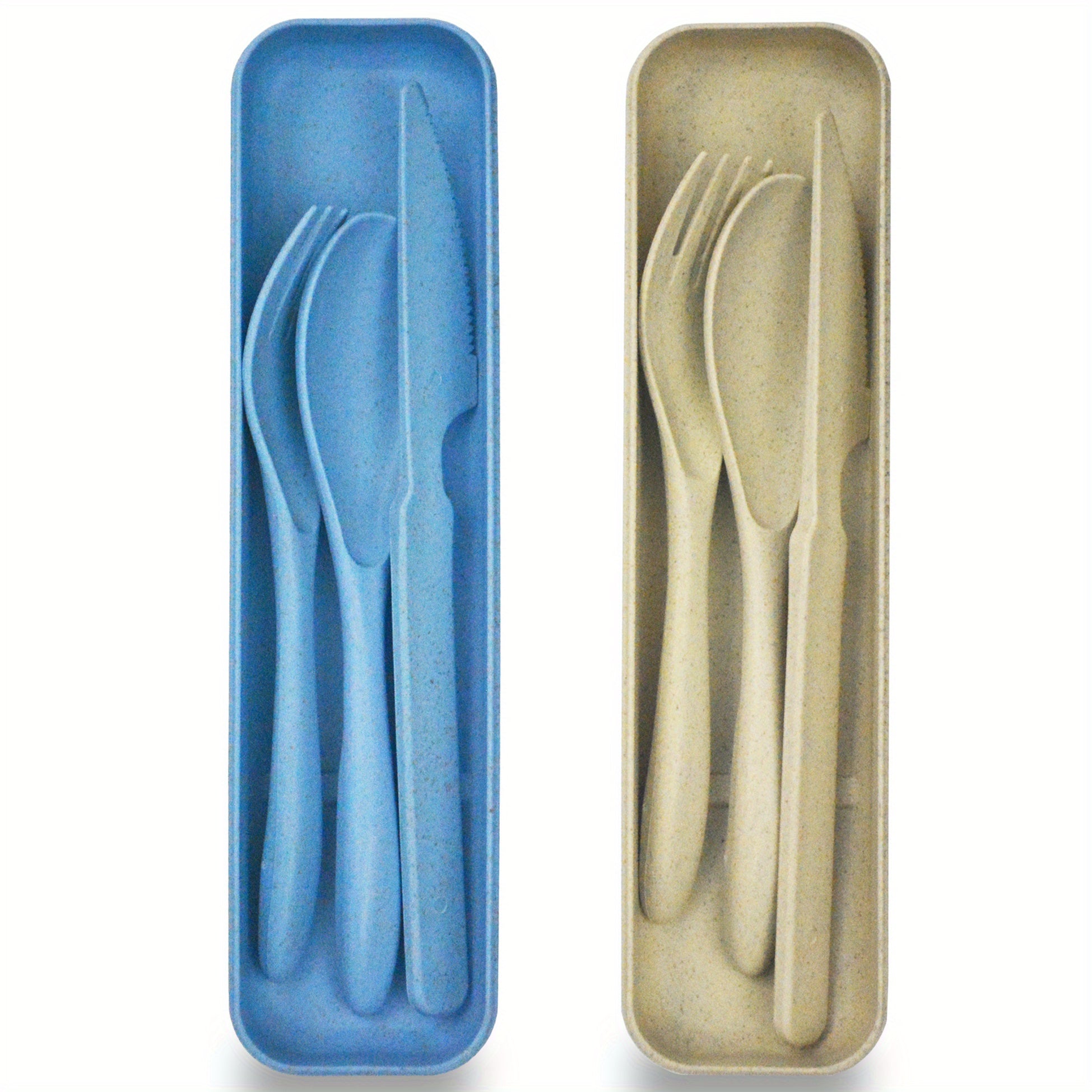 2 Packs Travel Cutlery Set With Case Portable Camping Cutlery