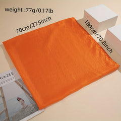 Fluffy Gauze Long Scarf Hijab Solid Shawl Women Turban Windproof Head Wrap