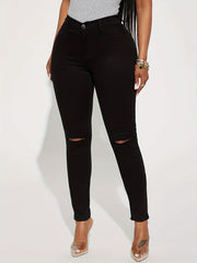  Women's Ripped High Waisted Slim Fit Jeans