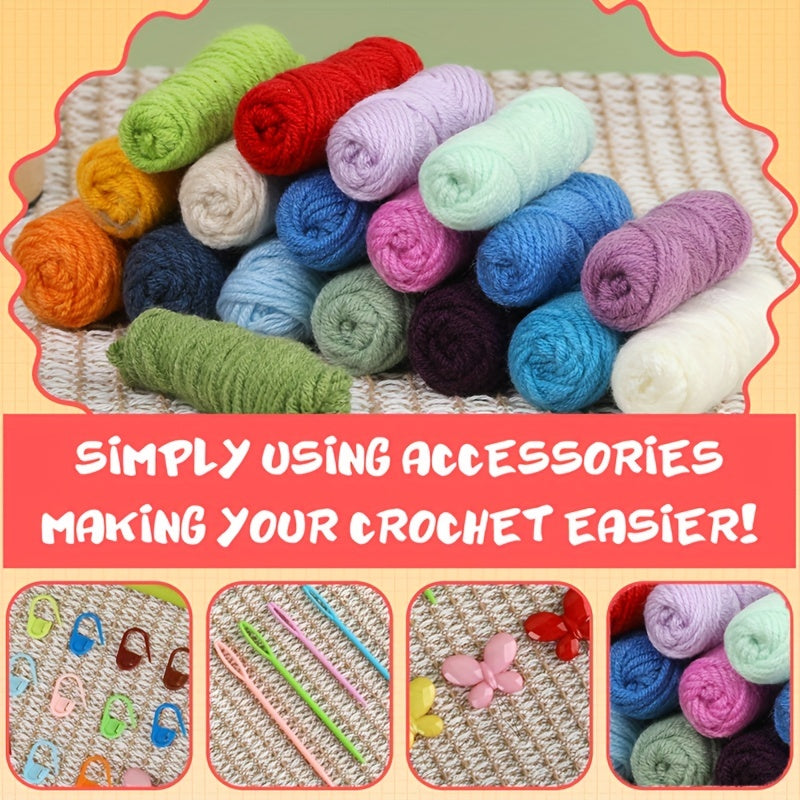 Beginner Crochet Yarn Package with Manual