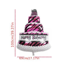 Large Birthday Candles Three Layers Cake Aluminum Film Balloons