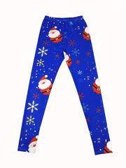 Christmas Santa Claus Print Leggings Elastic Waist Skinny Leggings