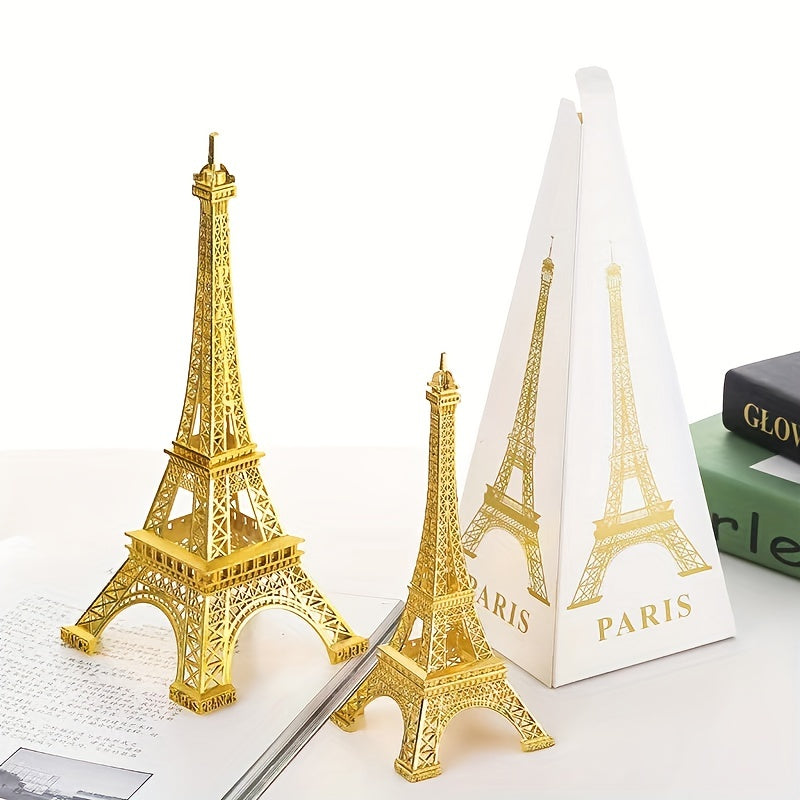 Golden Paris Eiffel Tower Model Window Decoration Photo Props