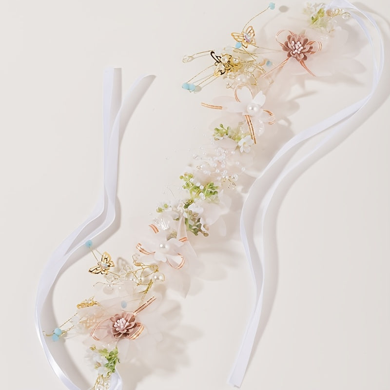 Faux Pearl Bridal Hair Band Crown Headband Wedding Accessories