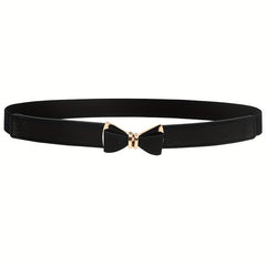 Bowknot Buckle Thin Belt Solid Waist Belt Classic Girdle for Women