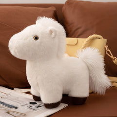 Soft Plush Pony Doll Realistic Horse Stuffed Animal Cuddly Gift Brown S