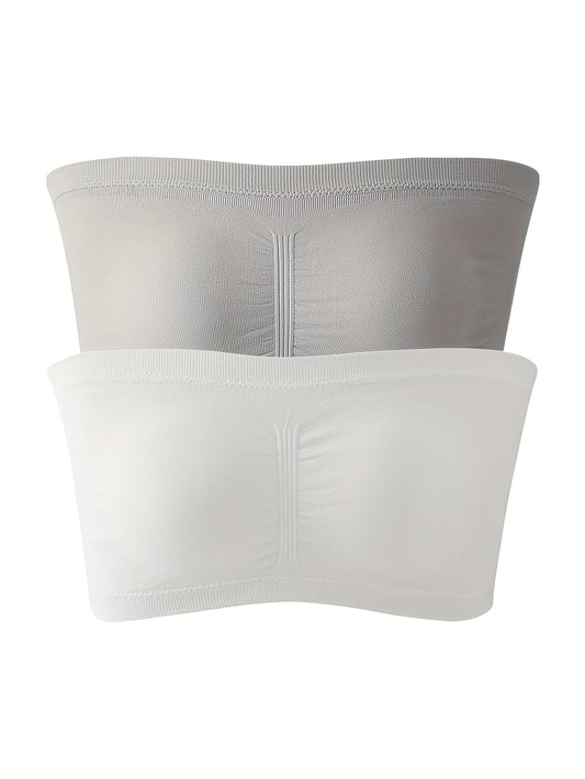 2 Pack Plus Size Solid Wireless Bra Set
