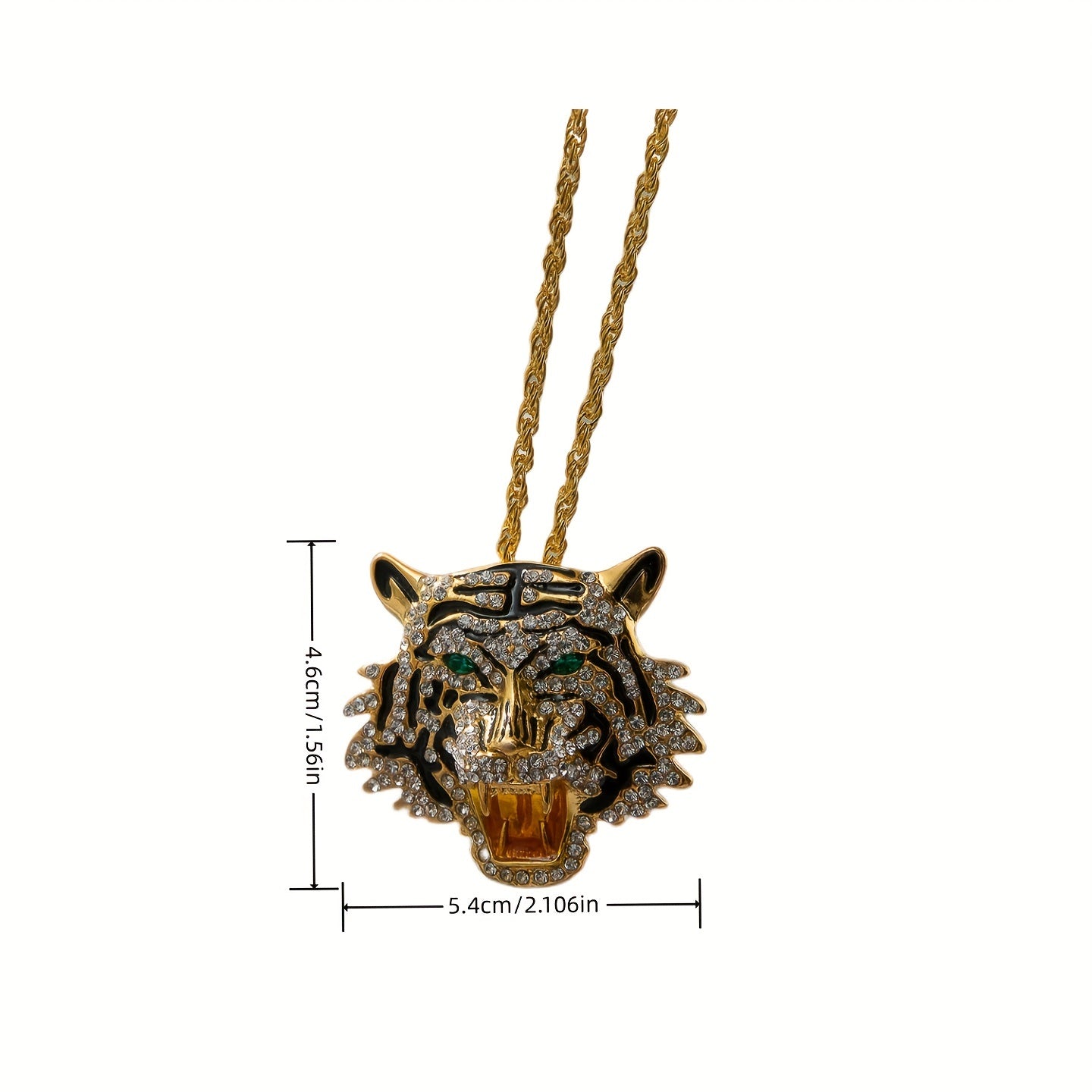 Alloy Tiger Head Pendant Necklace Hip Hop Creative Animal Jewelry