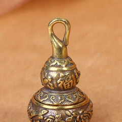 1pc Brass Lotus Gourd Charms Key Chain with Medicine Container