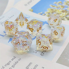 Nightglow Resin Dice 7 Piece Set For RPG Board Games