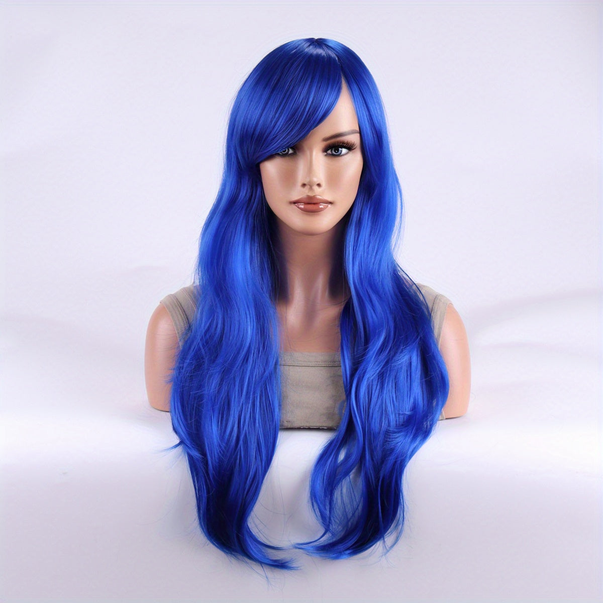 Colorful Long Curly Anime Wig Multicolor Style Full Head Wig With Bangs