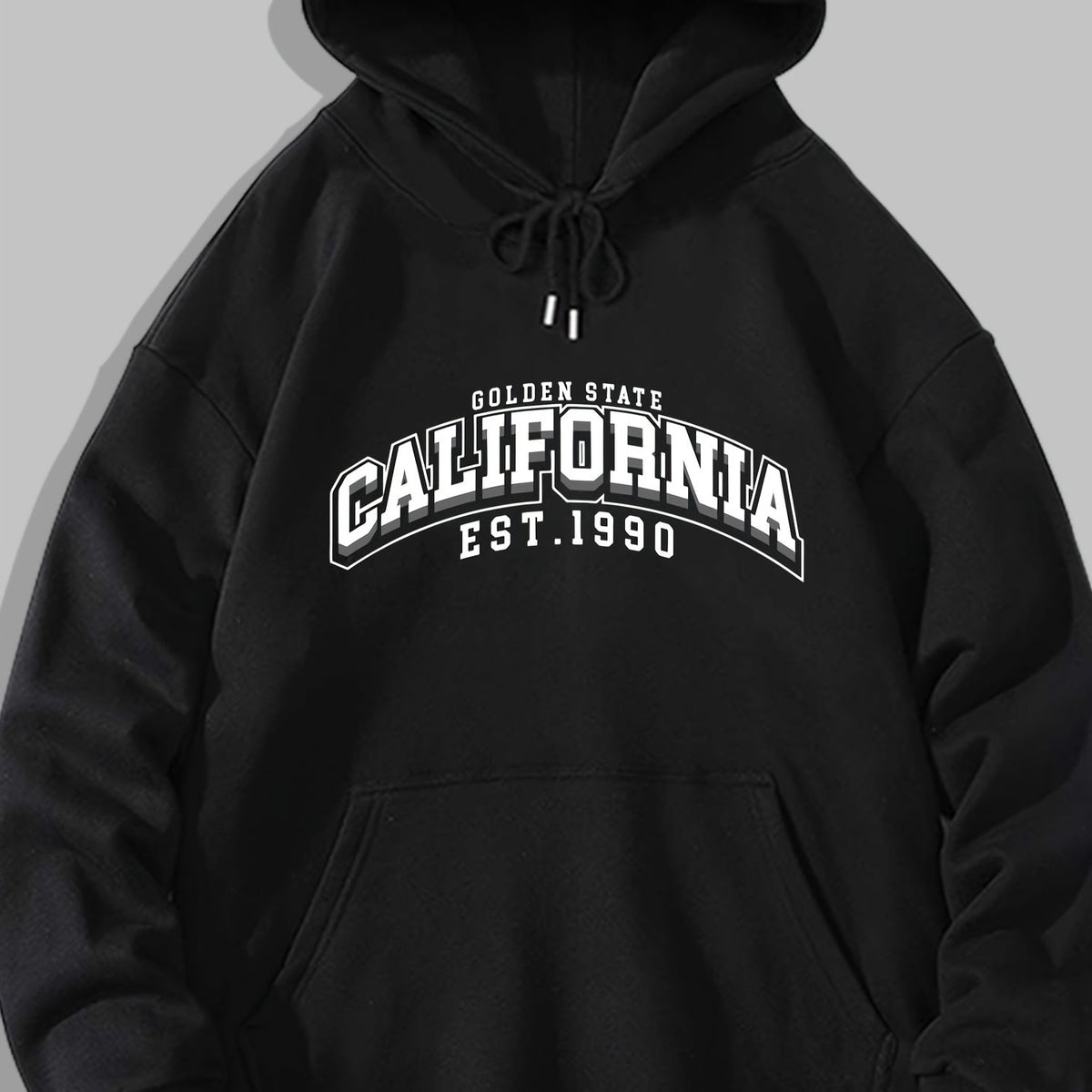 California Letter Print Hoodie for Men