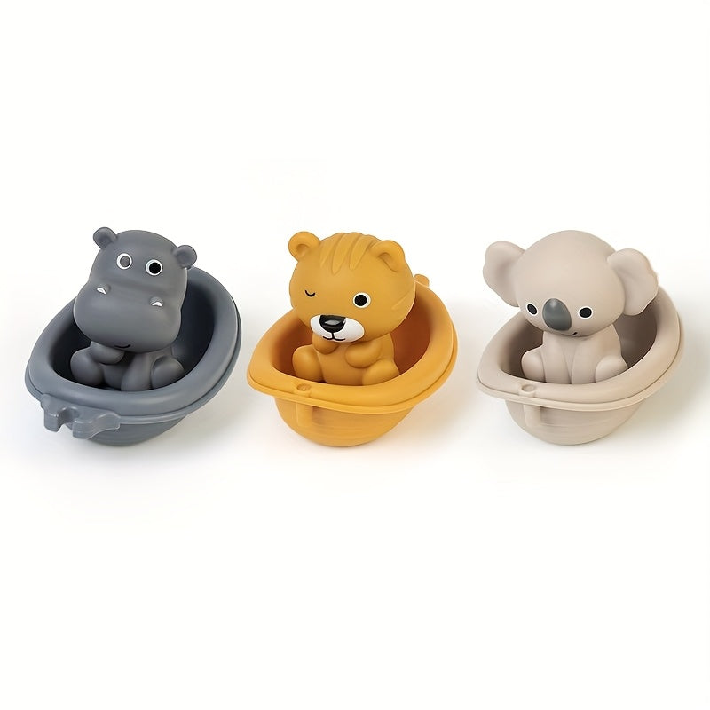 Stacked Boat Toys Animals Hands Puppets
