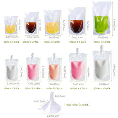 52pcs Liquid Storage Bag Reusable Drinking Flasks with Funnels