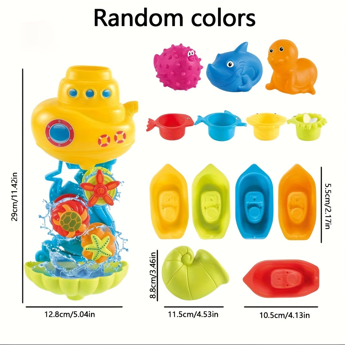 Bathroom Water Play Set with Suction Cup and Ocean Animals