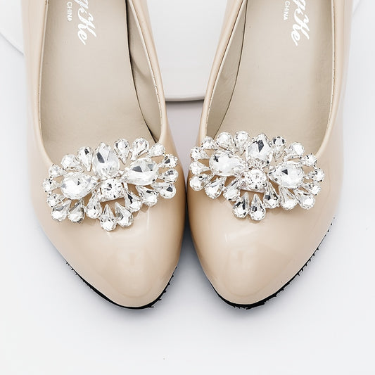 Crystal Shoe Clips Rhinestone Shoe Buckles Women DIY Shoe Decoration