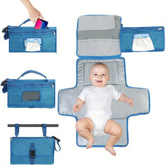 Portable Diaper Changing Pad w/ Head Cushion & Wipes Pocket
