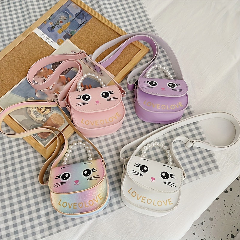 Girls Cat Mini Satchel Crossbody Bag Coin Purse for Kids
