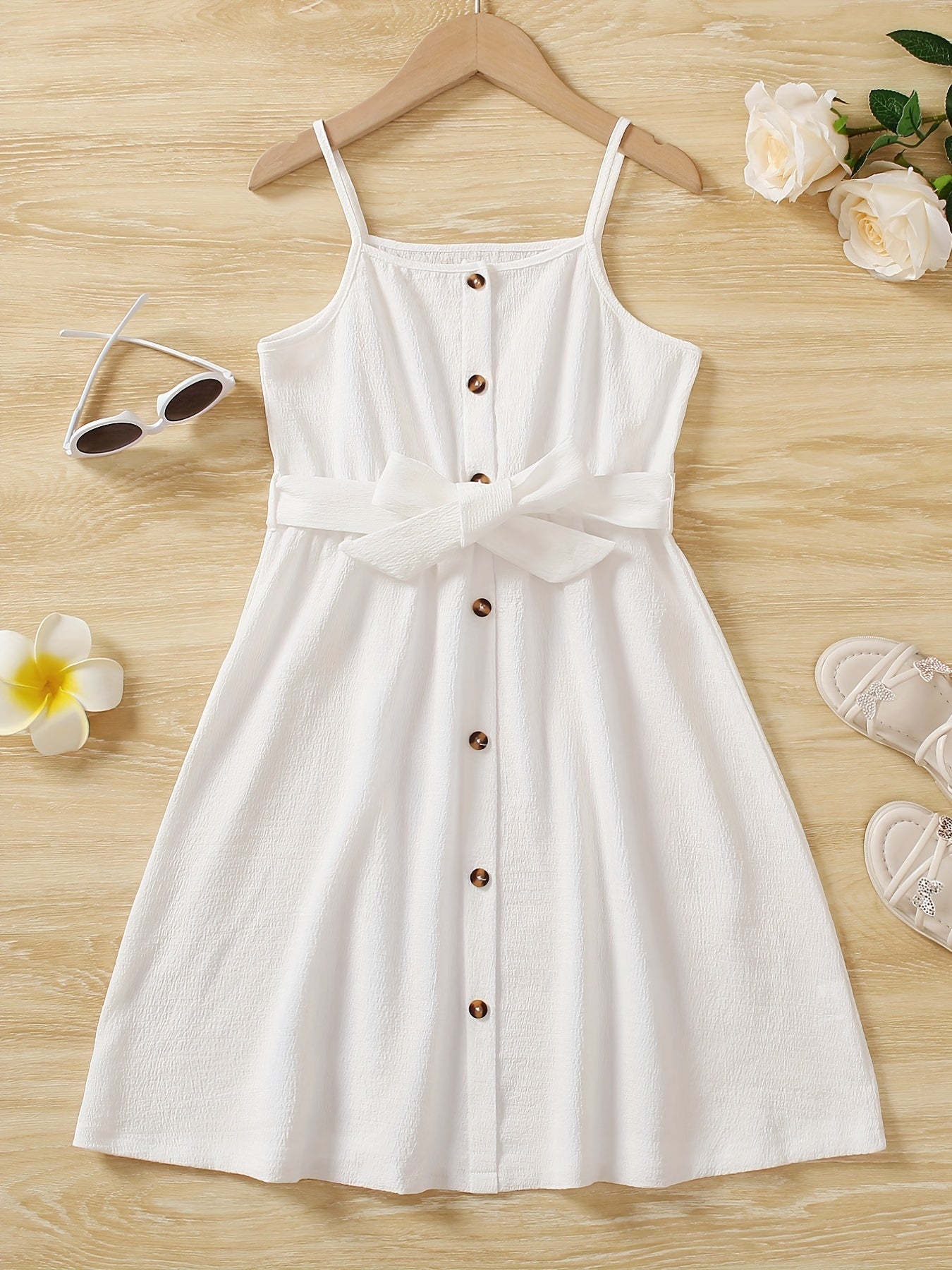 Girls Striped Sundress Spaghetti Strap Cami Dress For Party Vacation