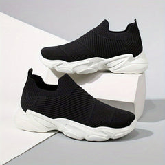 Women's Textured Knitted Socks Shoes Slip On Casual Sneakers