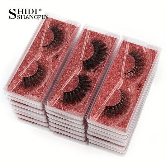 10 Pairs Soft & Natural 3D Mink False Eyelashes for Long-Lasting Makeup