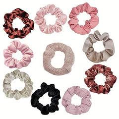 10 Pink Elastic Hair Ties All-match Hair Rope for Women Girls