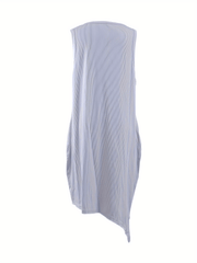  Ribbed Tank Dress Slim Fit Round Neck