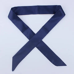 Solid Long Scarf Silk Neckerchief Handbag Handle Wrap