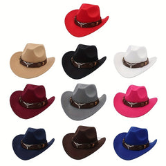 Western Cowboy Hat with Metal Bull Head