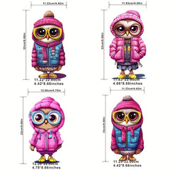 4 Owl Iron On Patches For Girls Clothing Pillow Bag Printing S