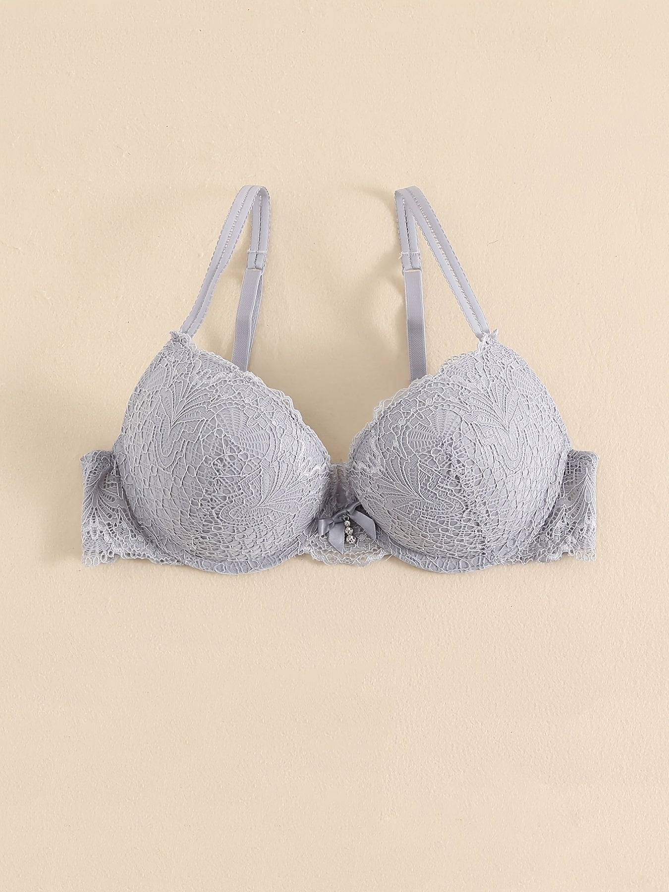Flower Lace Bra Bow Push Up Lingerie