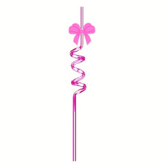 4pcs Pink Crazy Drinking Straws for Princess Party