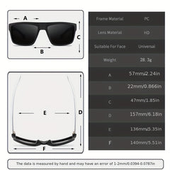 Men's Vintage Square Frame Polarized Sunglasses for Sports Fishing Driving