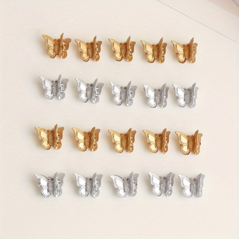 Butterfly Hair Clips Mini Hairclip For 90s Party Metallic Small Hair Claw