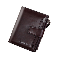 RFID Men's Leather Wallet Short Slim Money Clip