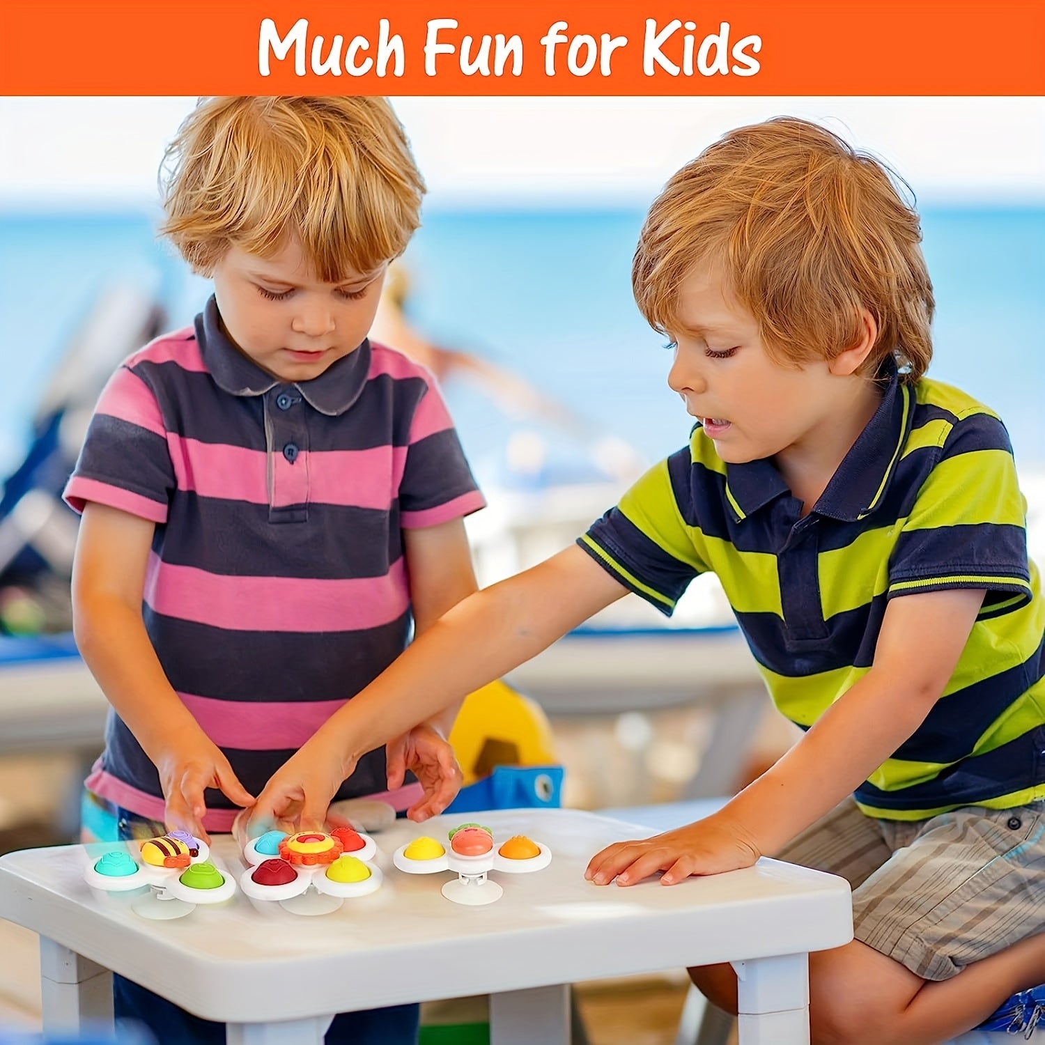 3PCS Suction Cup Fidget Spinner Toys for 1-2 Year Olds